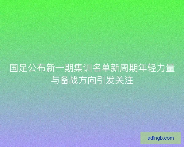 国足公布新一期集训名单新周期年轻力量与备战方向引发关注